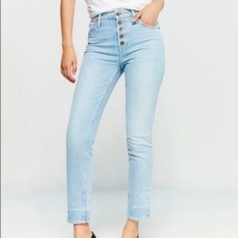 Paige Jeans Hoxton Ankle Peg Skinny High Waist Ankle Yosemite Button Fly Size 26